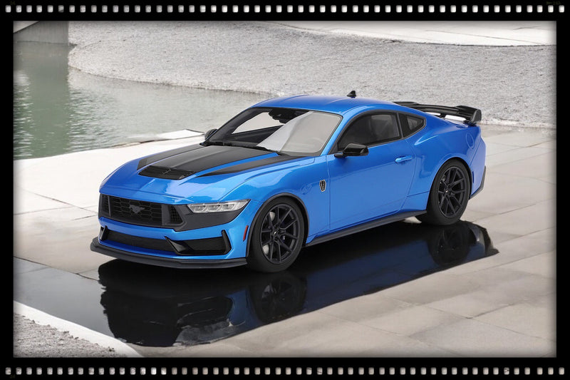 Laad de afbeelding in de Gallery-viewer, Ford MUSTANG DARK HORSE GRABBER BLAUW 2024 TOP SPEED 1:18
