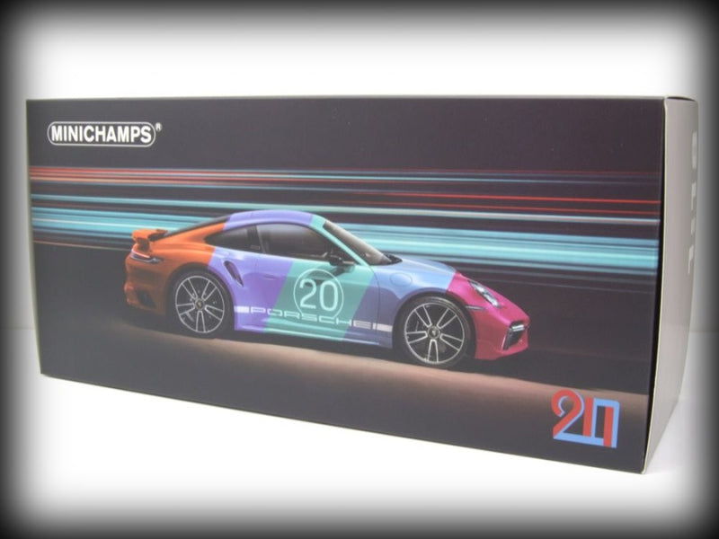 Chargez l&#39;image dans la visionneuse de la galerie, Porsche 911 (992) Turbo S coupé Sport Design 2021 Bleu MINICHAMPS 1:18
