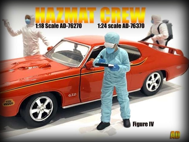 Laad de afbeelding in de Gallery-viewer, Hazmat Crew figuur 4 (auto niet inbegrepen) AMERICAN DIORAMA 1:18
