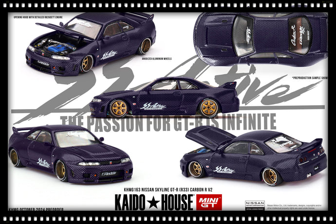 Nissan SKYLINE GT-R (R33) ACTIVE CARBON R V2 1995 Kaido*House MINI GT 1:64