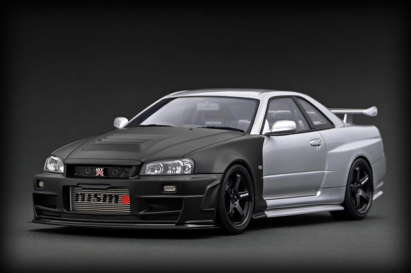 Laad de afbeelding in de Gallery-viewer, Nissan Nismo R34 GT-R Z-tune Test 2004 Suzuka Zwart/Zilver IGNITION MODEL 1:18
