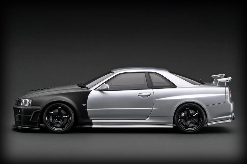 Laad de afbeelding in de Gallery-viewer, Nissan Nismo R34 GT-R Z-tune Test 2004 Suzuka Zwart/Zilver IGNITION MODEL 1:18
