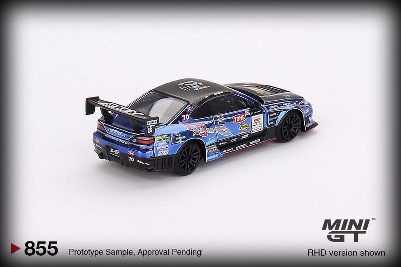 Chargez l&#39;image dans la visionneuse de la galerie, Nissan Silvia S15 D-MAX #70 D-MAX Racing 2023 D1 Grand Prix Bleu/Noir (RHD) MINI GT 1:64
