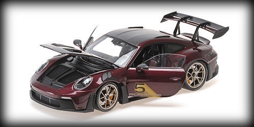 Load image into Gallery viewer, Porsche 911 (992) GT3RS 2023 PURPLE W GOLD WHEELS MINICHAMPS 1:18
