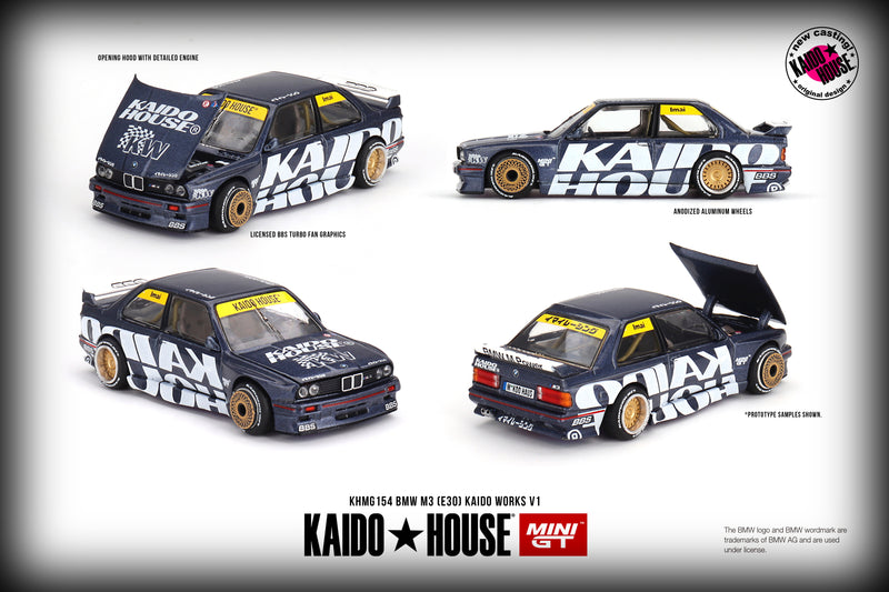 Chargez l&#39;image dans la visionneuse de la galerie, Bmw M3 (E30) KAIDO WORKS V1 1989 MINI GT 1:64
