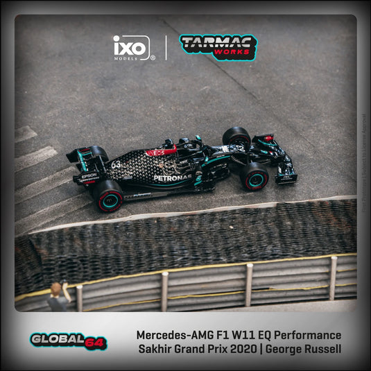 Mercedes Benz AMG F1 W11 EQ Performance George Russell Sakhir Grand prix 2020 TARMAC WORKS 1:64