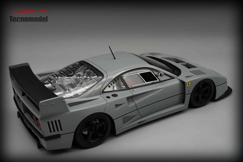 Laad de afbeelding in de Gallery-viewer, Ferrari F40 LM 1996 Press-versie Grijs met zwarte velgen TECNOMODEL 1:18
