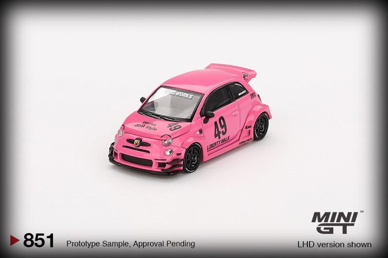 Chargez l&#39;image dans la visionneuse de la galerie, Fiat 595 ABARTH LB-WORKS X ABAS WORKS ROSE 2024 (LHD) MINI GT 1:64
