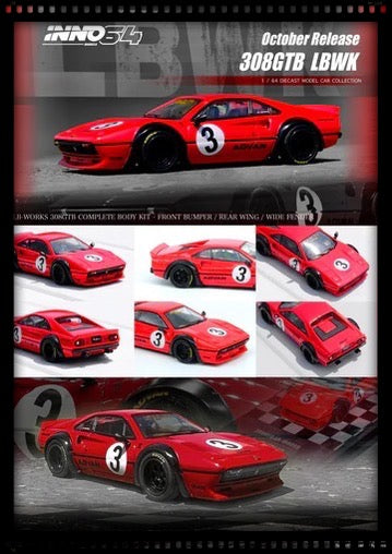 Chargez l&#39;image dans la visionneuse de la galerie, Ferrari LBWK 308 GTB (Ferrari) #3 INNO64 Models 1:64

