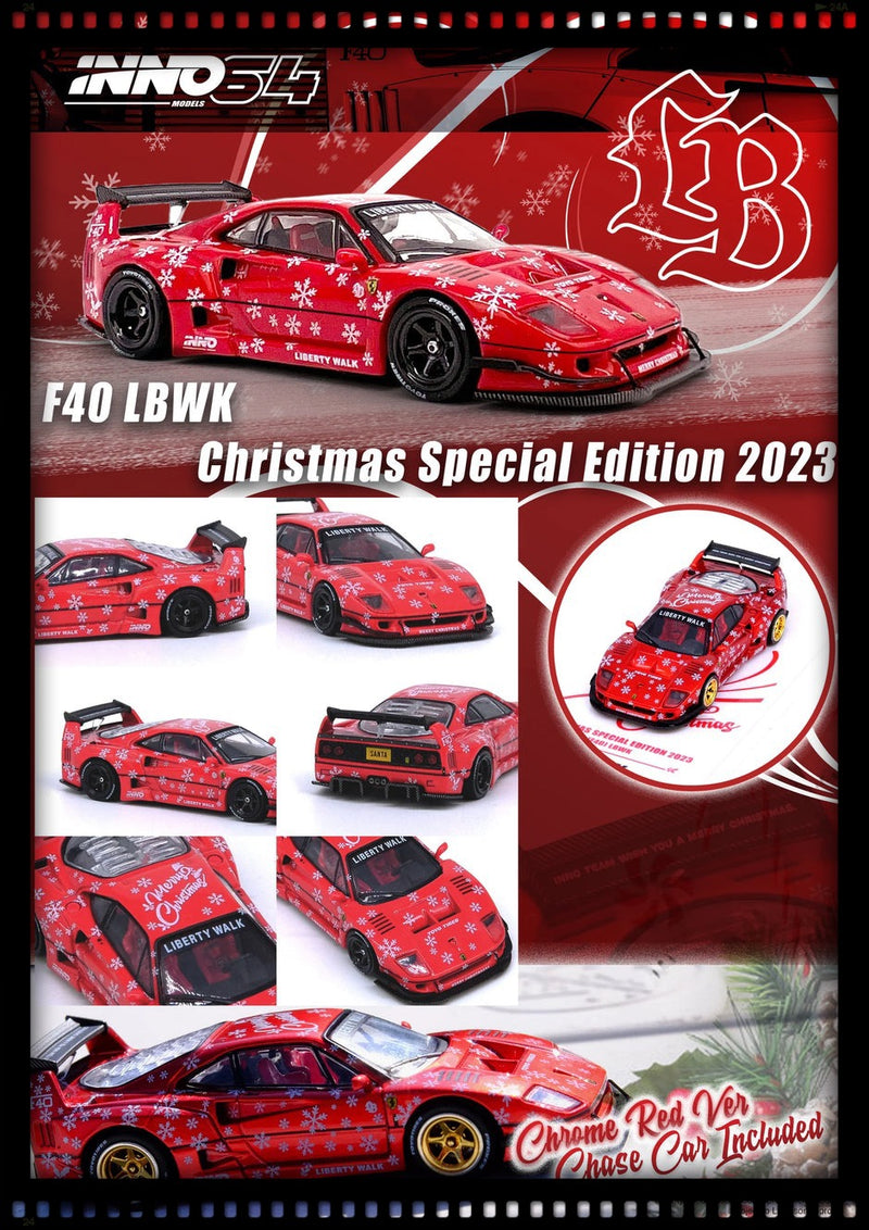 Chargez l&#39;image dans la visionneuse de la galerie, Ferrari LBWK F40 XMAS 2023 LIMITED EDITION INNO64 Models 1:64
