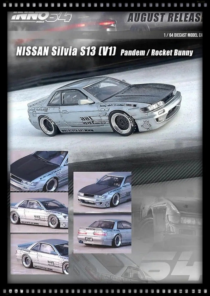 Chargez l&#39;image dans la visionneuse de la galerie, Nissan Silvia (S13) V1 Pandem Rocket Bunny INNO64 Models 1:64
