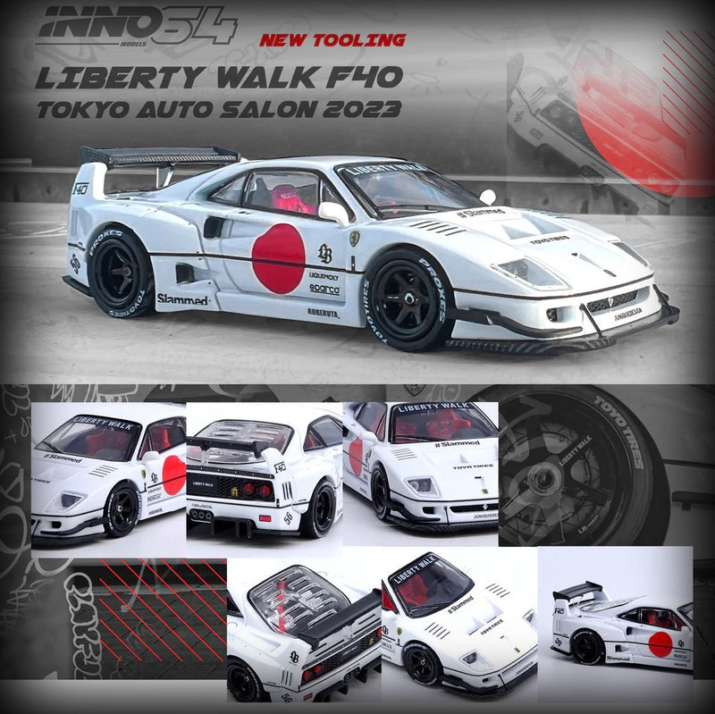Chargez l&#39;image dans la visionneuse de la galerie, Ferrari LBWK F40 Tokyo Salon 2023 Blanc INNO64 Models 1:64
