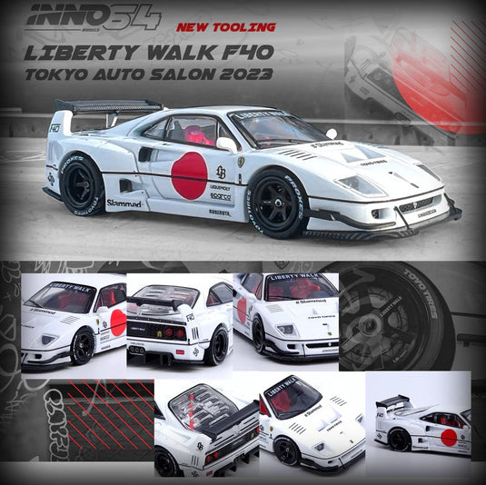 Ferrari LBWK F40 Tokyo Salon 2023 White INNO64 Models 1:64