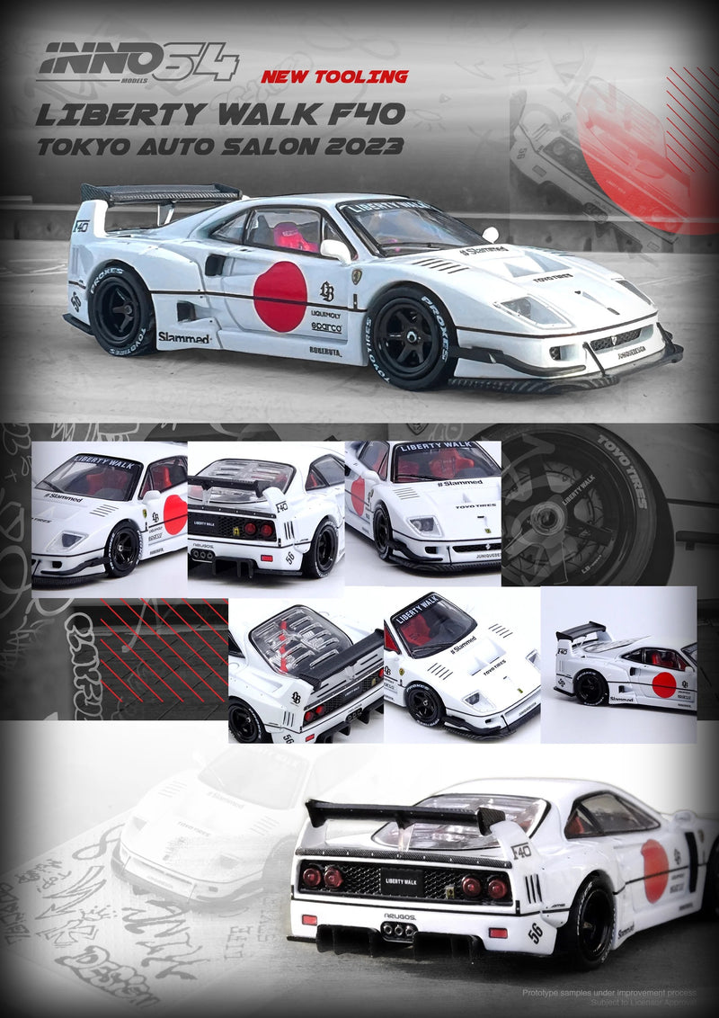 Chargez l&#39;image dans la visionneuse de la galerie, Ferrari LBWK F40 Tokyo Salon 2023 Blanc INNO64 Models 1:64
