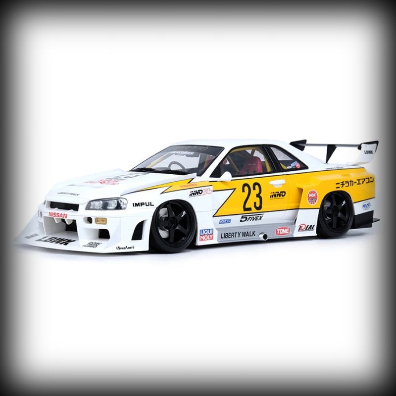 Chargez l&#39;image dans la visionneuse de la galerie, Nissan Skyline Liberty Walk ER34 Super Silhouette #23 INNO18 Models 1:18
