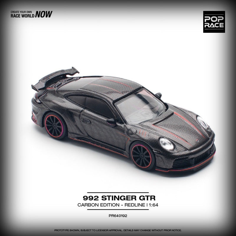 Load image into Gallery viewer, Porsche 992 Stinger GTR Carbon Edition *Redline* Anthracite POP RACE 1:64
