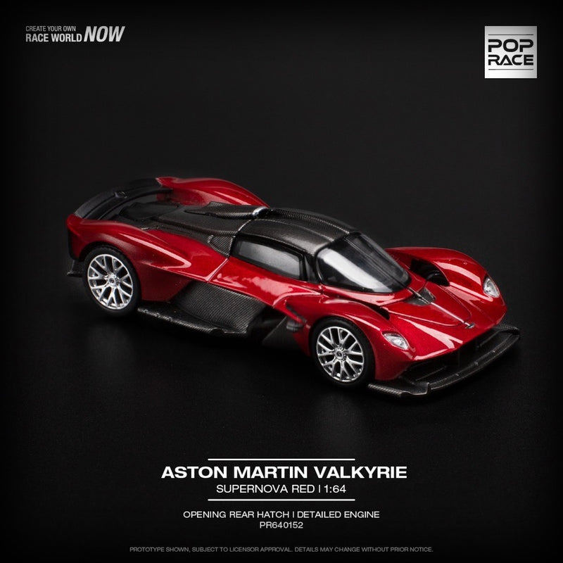 Laad de afbeelding in de Gallery-viewer, Aston Martin Valkyrie Rood POP RACE 1:64
