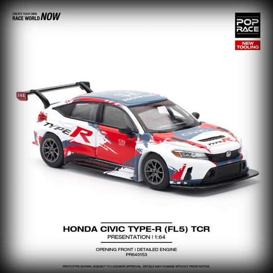 Honda Civic Type-R (FL5) TCR *Présentation* Blanc/Rouge/Noir POP RACE 1:64