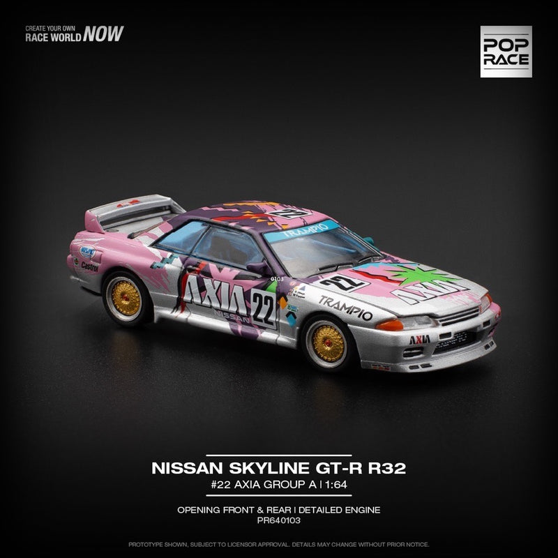 Laad de afbeelding in de Gallery-viewer, Nissan Skyline GT-R R32 #22 Axia Groep A Diverse POP RACE 1:64
