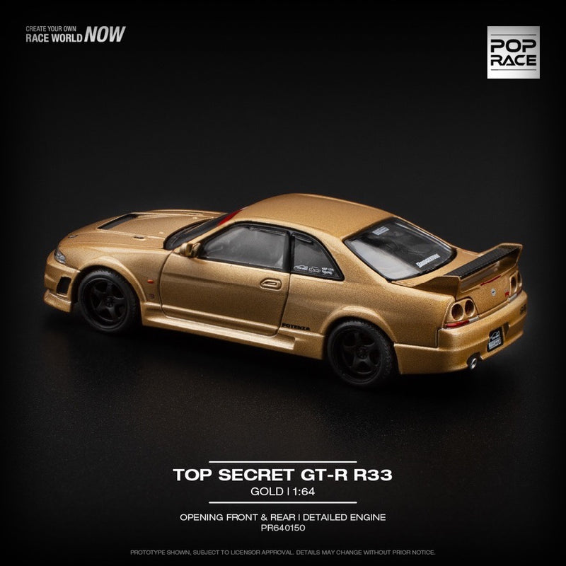 Laad de afbeelding in de Gallery-viewer, Nissan Top Secret R33 GT-R Goud POP RACE 1:64
