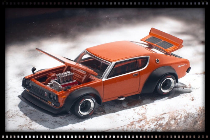 Nissan Skyline GT-R V8 Drift *Kenmeri* Orange POP RACE 1:64