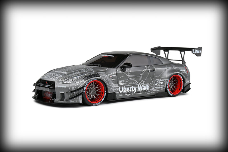 Chargez l&#39;image dans la visionneuse de la galerie, Nissan GT-R (R35) AVEC KIT CARROSSERIE LIBERTY WALK 2.0 CATALOGUE DESIGN 2020 SOLIDO 1:18
