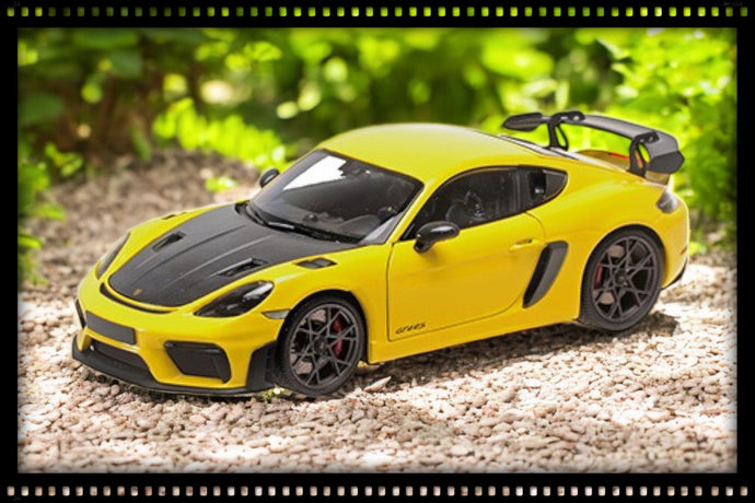 Porsche CAYMAN GT4 RS – 2024 -JAUNE AVEC PACK WEISSACH MINICHAMPS 1:18