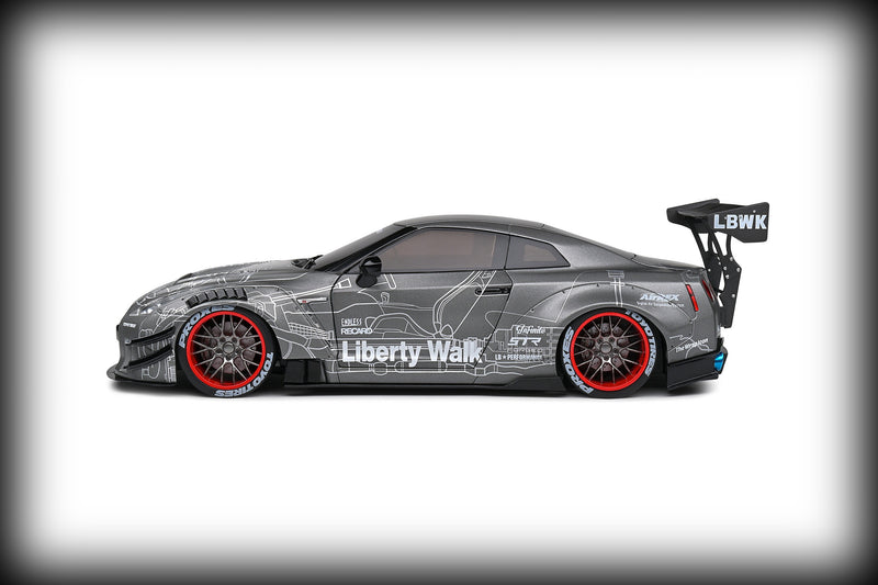 Chargez l&#39;image dans la visionneuse de la galerie, Nissan GT-R (R35) AVEC KIT CARROSSERIE LIBERTY WALK 2.0 CATALOGUE DESIGN 2020 SOLIDO 1:18
