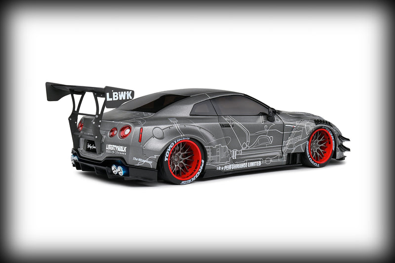 Chargez l&#39;image dans la visionneuse de la galerie, Nissan GT-R (R35) AVEC KIT CARROSSERIE LIBERTY WALK 2.0 CATALOGUE DESIGN 2020 SOLIDO 1:18
