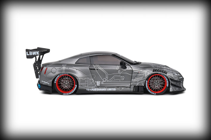 Chargez l&#39;image dans la visionneuse de la galerie, Nissan GT-R (R35) AVEC KIT CARROSSERIE LIBERTY WALK 2.0 CATALOGUE DESIGN 2020 SOLIDO 1:18
