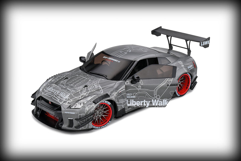 Chargez l&#39;image dans la visionneuse de la galerie, Nissan GT-R (R35) AVEC KIT CARROSSERIE LIBERTY WALK 2.0 CATALOGUE DESIGN 2020 SOLIDO 1:18
