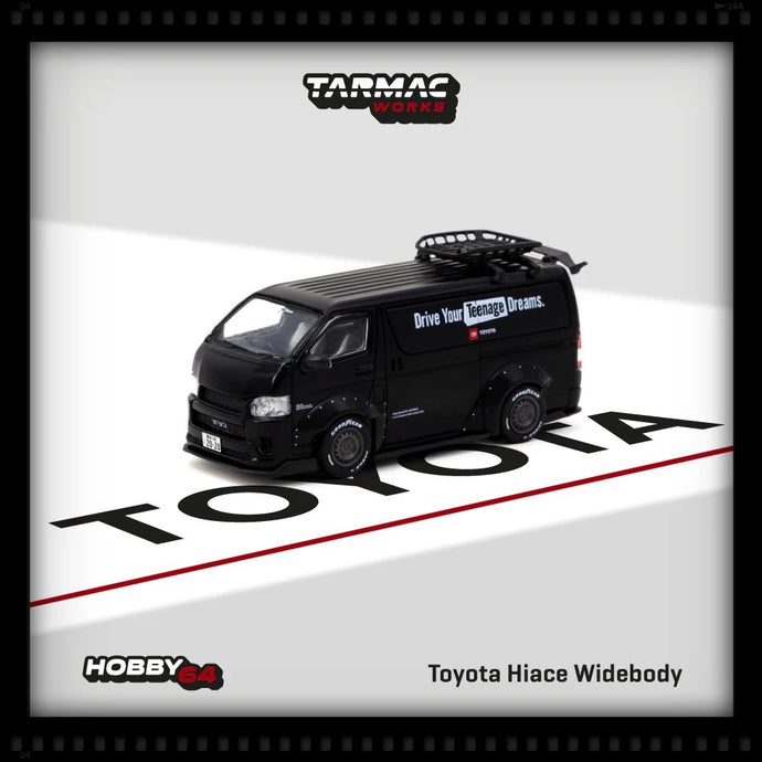 Toyota Hiace Widebody Black TARMAC WORKS 1:64