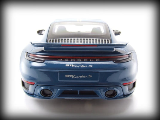 Porsche 911 (992) Turbo S coupé Sport Design 2021 Bleu MINICHAMPS 1:18