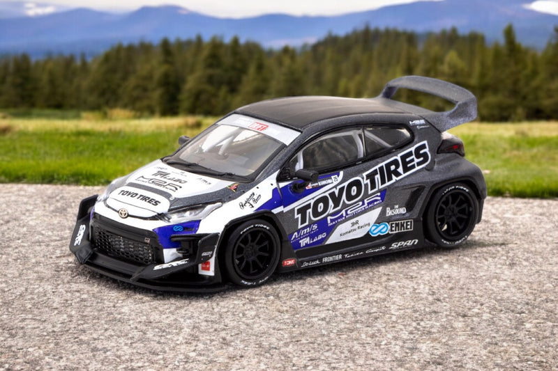 Load image into Gallery viewer, Toyota GR Yaris Pandem *TOYO Tires* Black/Blue TARMAC WORKS 1:64
