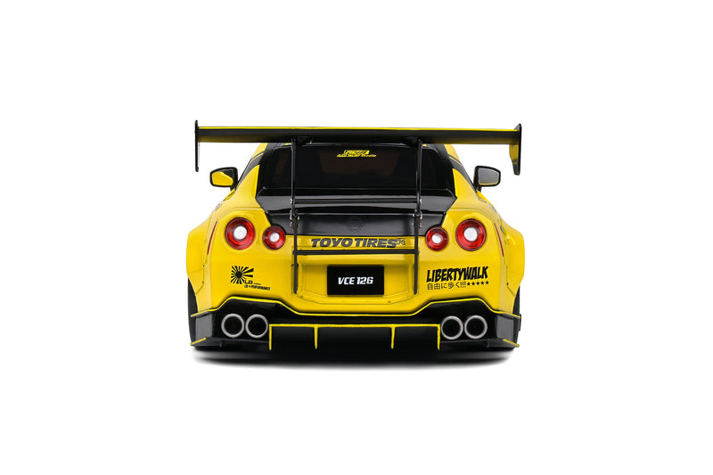 Chargez l&#39;image dans la visionneuse de la galerie, Nissan GT-R (R35) W/ LIBERTY WALK CARROSSERIE 2.0 JAUNE 2020 SOLIDO 1:18
