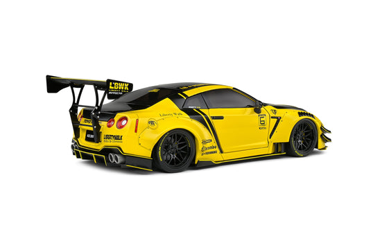 Nissan GT-R (R35) W/ LIBERTY WALK CARROSSERIE 2.0 JAUNE 2020 SOLIDO 1:18