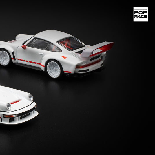 Porsche Singer DLS Turbo (Track) Wit/Rood POP RACE 1:64