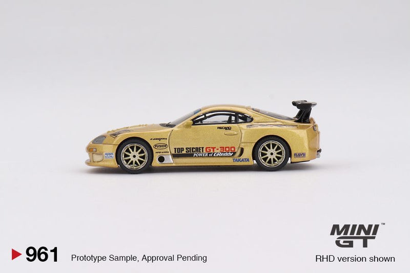 Chargez l&#39;image dans la visionneuse de la galerie, Toyota SUPRA MK4 (A80) TOP SECRET GT-300 TOP SECRET OR 2023 (RHD) MINI GT 1:64
