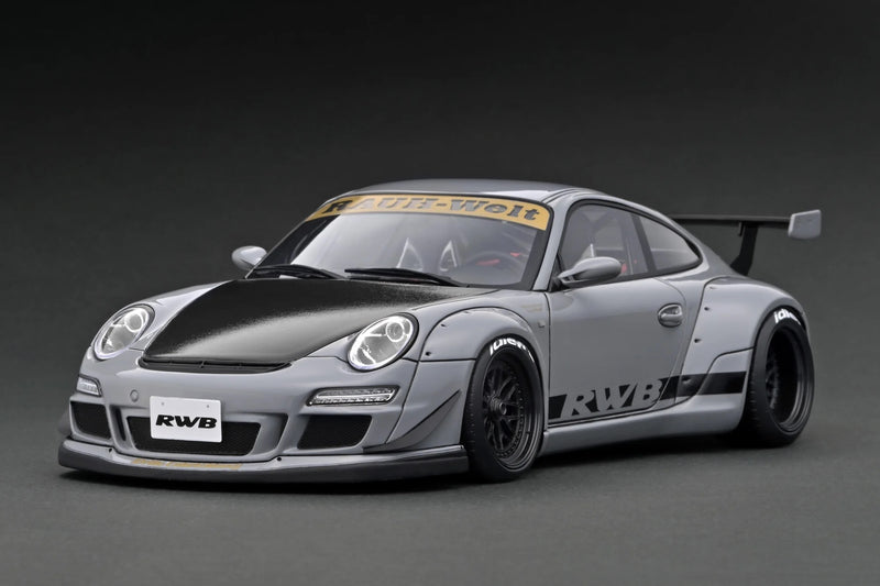 Laad de afbeelding in de Gallery-viewer, Porsche RWB 997 GT3 Grijs/Zwart IGNITION MODEL 1:18
