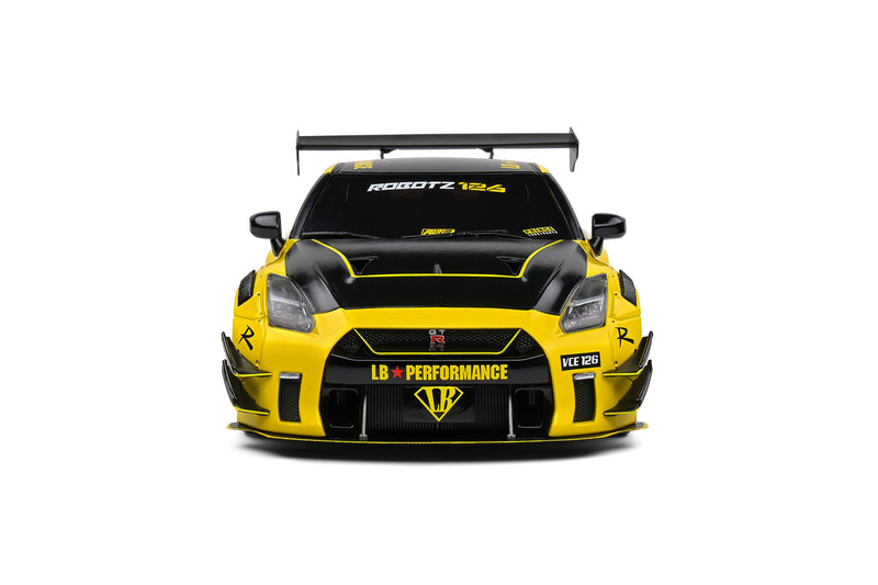 Chargez l&#39;image dans la visionneuse de la galerie, Nissan GT-R (R35) W/ LIBERTY WALK CARROSSERIE 2.0 JAUNE 2020 SOLIDO 1:18
