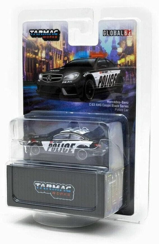 Mercedes-Benz C63 AMG Coupé Black Series Police Car TARMAC WORKS 1:64