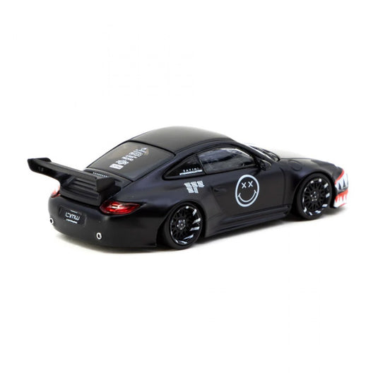 Porsche 997 Oud & Nieuw Matzwart TARMAC WORKS 1:64