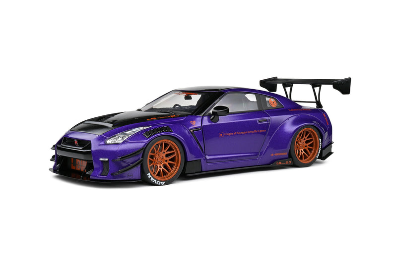 Chargez l&#39;image dans la visionneuse de la galerie, Nissan GT-R (R35) W/ LIBERTY WALK CARROSSERIE 2.0 VIOLET 2022 SOLIDO 1:18
