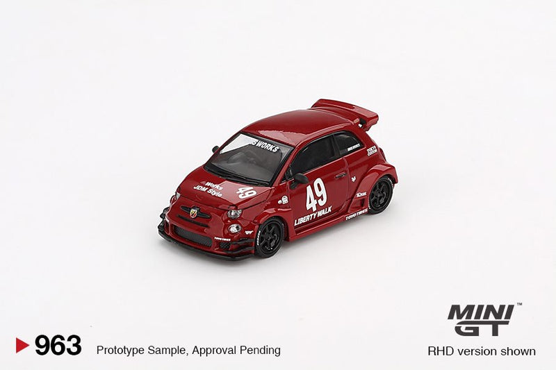 Laad de afbeelding in de Gallery-viewer, Fiat ABARTH 595 LB-WORKS X ABAS WORKS ROOD 2024 (LHD) MINI GT 1:64
