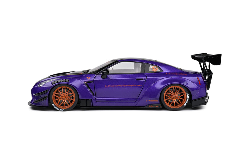 Chargez l&#39;image dans la visionneuse de la galerie, Nissan GT-R (R35) W/ LIBERTY WALK CARROSSERIE 2.0 VIOLET 2022 SOLIDO 1:18
