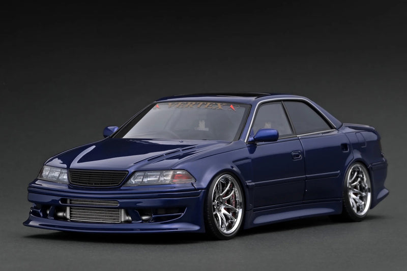 Laad de afbeelding in de Gallery-viewer, Vertex JZX100 Mark II Blauw IGNITION MODEL 1:18
