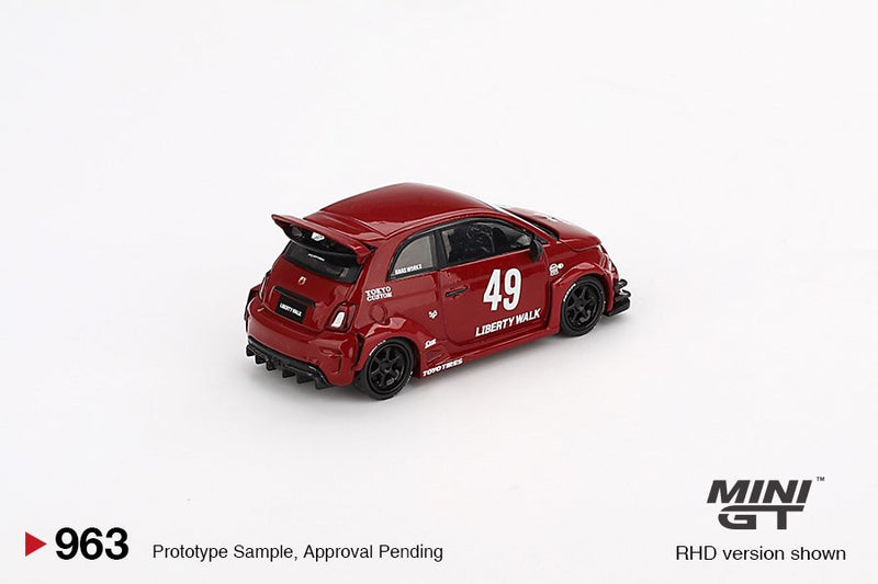 Laad de afbeelding in de Gallery-viewer, Fiat ABARTH 595 LB-WORKS X ABAS WORKS ROOD 2024 (LHD) MINI GT 1:64
