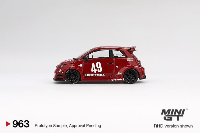 Laad de afbeelding in de Gallery-viewer, Fiat ABARTH 595 LB-WORKS X ABAS WORKS ROOD 2024 (LHD) MINI GT 1:64
