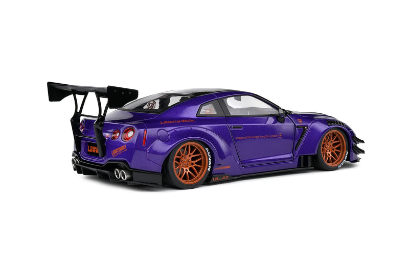 Chargez l&#39;image dans la visionneuse de la galerie, Nissan GT-R (R35) W/ LIBERTY WALK CARROSSERIE 2.0 VIOLET 2022 SOLIDO 1:18
