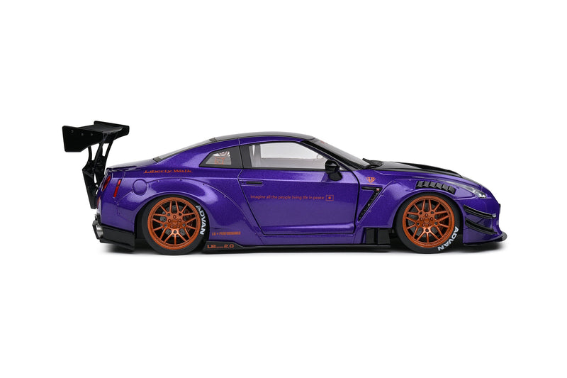 Chargez l&#39;image dans la visionneuse de la galerie, Nissan GT-R (R35) W/ LIBERTY WALK CARROSSERIE 2.0 VIOLET 2022 SOLIDO 1:18
